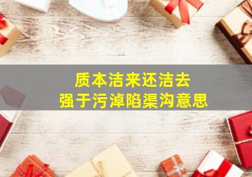 质本洁来还洁去 强于污淖陷渠沟意思